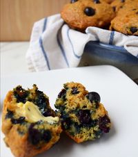 healthy pineapple blueberry muffins.42