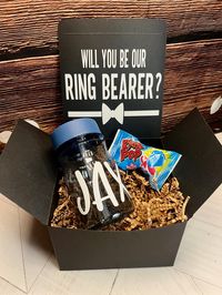 "Groomsman Proposal Box - LIQUOR NOT INCLUDED - Crinkle paper NOT included unless requested - When ordering a single box it comes fully assembled and with crinkle paper ready to present to your recipient!   - MULTIPLE QUANTITIES WILL BE SHIPPED FLAT AND UNASSEMBLED TO ENSURE INTEGRITY - Free shipping applies to ONE address when purchasing $35 or more - When shipping to multiple recipients you will need to place separate orders with each recipients address.  - Brown/Kraft Crinkle Paper ONLY (avai