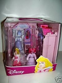 This listing is for a brand new Disney Store Disney Princess Sleeping Beauty's Playset! Includes: 1 Castle Playset, 1 Bed, 3 Hangers, 1 Princess Figure, 4 Dresses, 1 Purse, 1 Pair of Shoes, 1 Pair of