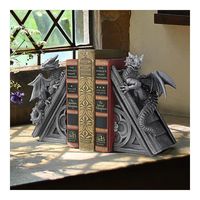 Ornate winged dragons climb to the crest of Gothic spires to protect your prized volumes in this pair of imaginative Medieval bookends created by artist Liam Manchester. Individually sculpted, they are cast in quality designer resin and finished in Gothic greystone as a unique gift available exclusively from Toscano. 4"Wx5"Dx8"H. 2 lbs.