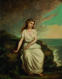 Miranda from The Tempest was Waterhouse’s first depiction of a heroine from Shakespeare's play. In 1875, he painted what is believed to be his first version of Miranda. In both style and composition, the present lot bears similarity to the 1875 painting. Both depictions present Miranda sitting on a rocky outcrop, in classical dress. 🔔British and European Art: 13 July, London.