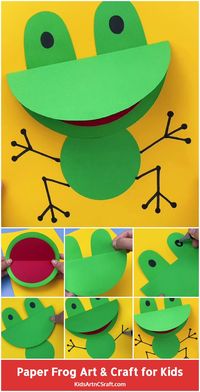 Paper Frog Craft for Kids – Step by Step Tutorial - Kids Art & Craft