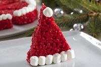 Up your desserts game this holiday season with these Santa Hat RICE KRISPIES TREATS®. The kids will love to help you make these fun Santa Hat RICE KRISPIES TREATS®!