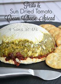 Pesto Cream Cheese Spread with Sun Dried Tomatoes