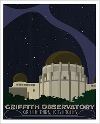 Digital, Griffith Observatory, night sky, poster art