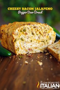 Cheesy Bacon Jalapeño Popper Beer Bread #bread #recipe