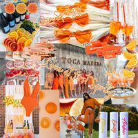 Who loves a classic Aperol Spritz? If this is your Bride, this theme is perfect for her! A fun orange twist on the classic Aperol Spritz. This theme truly screams summer! Simple coordination and set up with our everything orange collection 🍊🍹 #bachelorettefavors #poolsideparty #bacheloretteparty #bachelorettetrip #bachelorettetheme #AperolSpritz #apérol #feelingspritzy #loveatfirstsprtiz