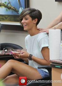 Frankie Sandford hair.  Not kidding, if I get my hair cut short again, I'm doing something like this.