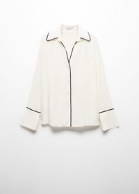 Contrast trim shirt - Women | Mango USA