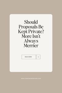 Your proposal is a reason to celebrate! But, by bringing the party in too soon, it takes away from the magic of the initial proposal moment.  A private proposal allows you both to enjoy the moment without all eyes on you.