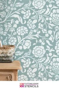 This beautiful floral stencil pattern Heirloom Garden was inspired by the historic design from an antique keepsake. This flower stencil pattern fits all kinds of interiors and styles, it can even be used on a nursery wall. Check it out now! Cutting Edge Stencils, Affordable Home Decor Made Easy.