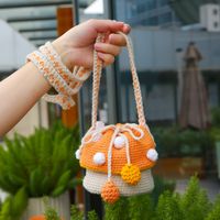 "Our whimsical crochet mushroom bag, your gateway to an enchanted realm of wonder and magic!  【Handmade】 Our meticulously handcrafted crochet mushroom bag, where every stitch whispers tales of artisanal mastery. Fashioned from premium crochet material, this bag exudes a delightful softness, lightweight elegance, and unparalleled comfort, making it an ideal companion for both everyday escapades and memorable occasions alike. 🍄💫 【Perfect for Gifting】 Our mushroom bags are more than just accessor