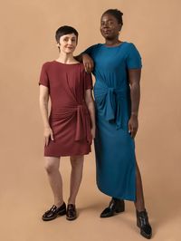 Sew A Tie Front Dress with our Free Brise Knit Dress Pattern! – Core Fabrics