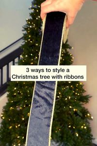 3 ways to decorate a Christmas tree with ribbons 🎀 #christmastreedecorating #ribbontutorial #holidaydecor #howtodecorate #christmasribbonhack #christmasribbon