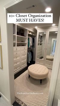 DON’T FORGET these 10+ organized closet must-haves and you’ll make life easier!😄 Full of closet storage ideas, closet layout design, and closet organization hacks and tips!