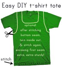 I've made dozens of these, and we use them for picnics, hikes, day trips, shopping... love them! Easy DIY t-shirt tote tutorial @ hello-refabulous.blogspot.com