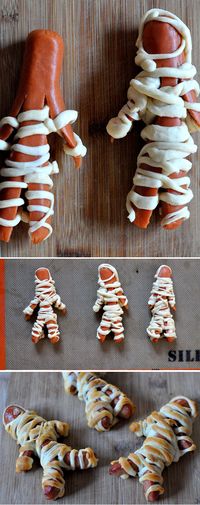 Mummy dogs! Great halloween dinner :)