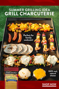 Fire up the grill and create a one-of-a-kind spread everyone'll be talking about. The charred veggies are smothered in your favorite Sargento® Real, Natural Cheeses, creating a delicious combo of flavors and textures!