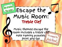 In this "Escape the Room" themed packet you will find everything you need to set up an escape the music room experience for your students! There are 6 puzzles all centered around treble clef notes. This activity can fit the needs of students between 4th and 8th grades.