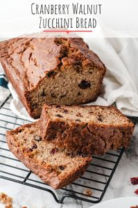 This tasty Cranberry Walnut Zucchini Bread makes a great breakfast, snack, or addition to a school lunch. It tastes like fall in bread form!