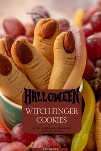 These witch finger cookies are the perfect Halloween baking project for kids, a simple shape that looks better the more 'imperfect' they are. Team it with my chocolate ganache witches brew dip and you have a fantastic Halloween dessert idea.