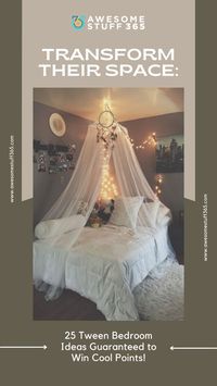 Tween bedroom ideas can help you create a fun space that inspires your tween to do her best in school and let her imagination run wild.   #TweenBedroom #CoolBedroomIdeas #TweenDecor #BedroomInspiration #CoolPoints #TweenStyle #RoomMakeover #KidsRoomDecor #StylishBedrooms #TweenRoomTransformation