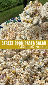 Street corn pasta salad combines all of the delicious flavors you love about street corn and combines them with pasta for a unique summer favorite side dish. #pastasalad #sidedish #bbqside #easyrecipes