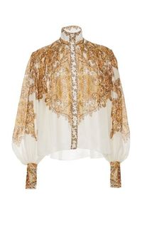 Zippy Billow Paisley Linen And Silk Blouse by Zimmermann SS19