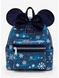 Loungefly Disney Snowflake Minnie Mouse Ears Mini Backpack - BoxLunch Exclusive