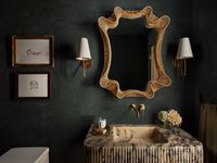 A Custom Marble Sink from Turkey is the Star of this Petite Powder Room | Rue