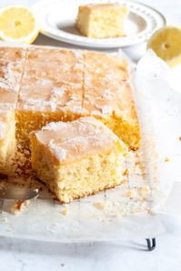 lemon drizzle traybake - Something Sweet Something Savoury