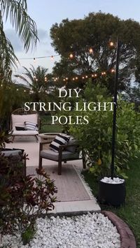 Transform your outdoor space with these stunning DIY string light poles! Create a magical ambiance for your backyard gatherings, weddings, or patio evenings. These simple yet elegant poles are easy to make and will elevate your outdoor decor. Follow this step-by-step tutorial to create your own string light poles and enjoy unforgettable moments under the stars. #DIYStringLights #OutdoorDecor #PatioIdeas #WeddingDecor #DIYProject