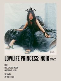 minimal aesthetic polaroid album poster for lowlife princess noir by bibi