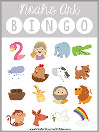 Download Here This is a free printable Noah’s Ark Bible Bingo game. With six different game boards this set is print ready and the perfect addition to your Noah’s Ark lessons plans. Each bingo board prints two to a page, however you can adjust your printer settings to make the gameboards smaller if desired. Be sure to …