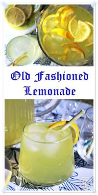 Old Fashioned Lemonade is so simple to make & utterly refreshing! Pared lemon slices , lemon juice, sugar and water are all you need to make this thirst quenching drink!.