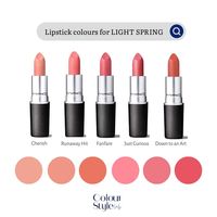 Light Spring lipstick colours range from warm pink over apricot and peach to coral pink. Avoid dark and cool colours. . . . . #lightspring #makeup #coloranalysis #colouranalysis