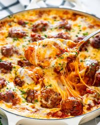 An incredibly delicious, made-from-scratch Meatball Casserole with creamy mashed potatoes. This casserole is the ultimate crowd-pleaser. #meatballs #mashedpotatoes #casserole #recipe