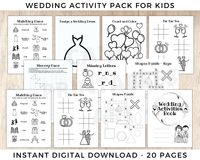 "This wedding games book for kids will help you to find some interesting activities for the little ones during the wedding reception! If you're thinking about how you can entertain the children during the wedding, just print this games pack and be sure that the kids will be busy solving the puzzles while their parents can enjoy the party. The wedding favors book includes puzzles, a scavenger hunt, and coloring pages. Be sure to keep the kids' table busy with this wedding activities pack! Sizes :