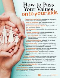 15 Ways to Pass Your Values On to Your Kids | by Frank Sonnenberg | #RaisingGoodKids #Values #Parenthood #Parenting #Mom #Dad #Values #Principles #FreePoster