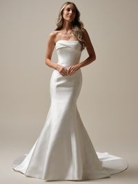 Classic strapless Mikado mermaid bridal dress