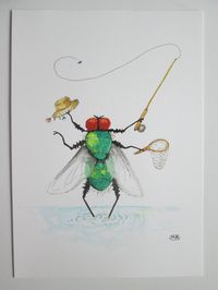 Fly Fishing Watercolour by MARJANSART | Artfinder