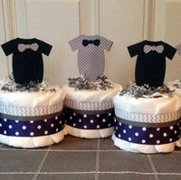 Little Man ~ Mini Baby Diaper Cakes in Navy Blue and Gray (Table Centerpiece/Shower Gift) by CheekyDiaperCakes on Etsy https://www.etsy.com/listing/265687050/little-man-mini-baby-diaper-cakes-in