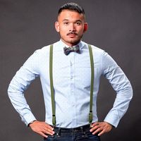 Green Suspender with Bow Tie, great classic look for men #mensfashion #bowties