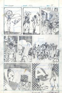 Unused pencils for Avengers #150 that were jettisoned after the issue became late enough that it had to go half-reprint, and later incorporated into #151. By George Perez.