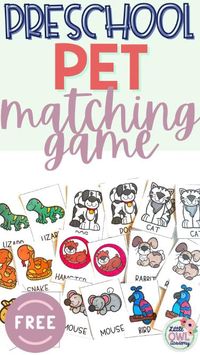 Are you doing a preschool pet theme? This post shares fun and engaging preschool pet activities including a free and fun pet matching game!  Are you doing a preschool pet theme? This post shares fun and engaging preschool pet activities including a free and fun pet matching game!