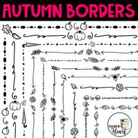 Autumn Doodle Borders / Back To School Skinny Borders