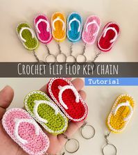 Crochet Flip Flop Key Chain