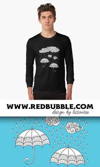 Shop Long sleeve T-shirt with Noncolored Fairytale Weather  Print © All Rights Reserved on demand Redbubble  soft longsleeve shirt tshirt tee clothes apparel basic casual everyday wear generous slim fit   unisex gender neutral male female model front back location design artwork art ideas summer sun cloud umbrella   forecast weathercock ornament pattern ornate swirl curl decorative doodle cartoon vintage kids funny cute noncolored turquoise blue