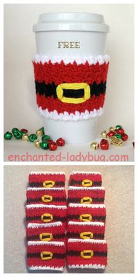 7 Christmas Coffee Mug Cozy Free Crochet Patterns - DIY Magazine