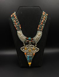 Ethnic silver necklace